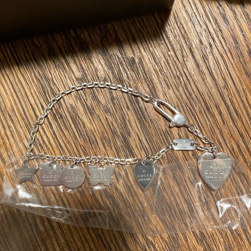 Gucci 925 sterling silver charm bracelet